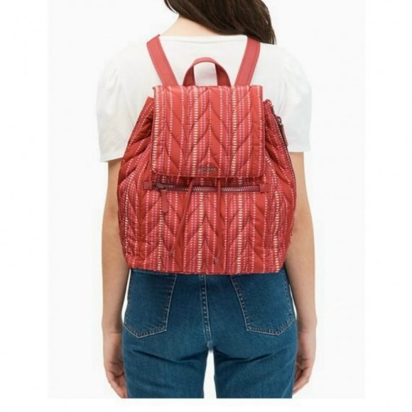 KATE SPADE ELLIE LARGE FLAP BACKPACK CRANBERRY RED main image 5